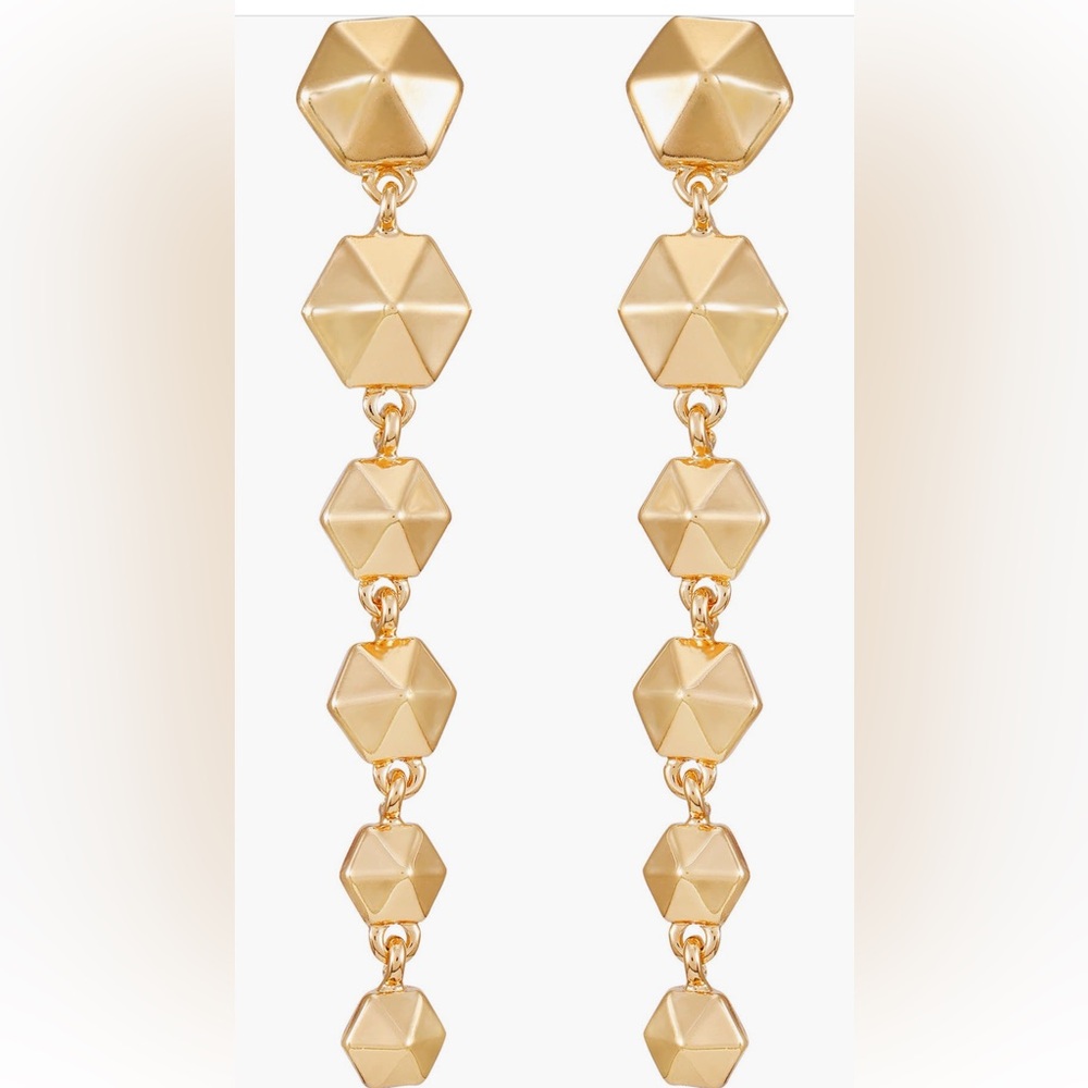 Vince Camuto - hexagonal linear drop earrings in gold